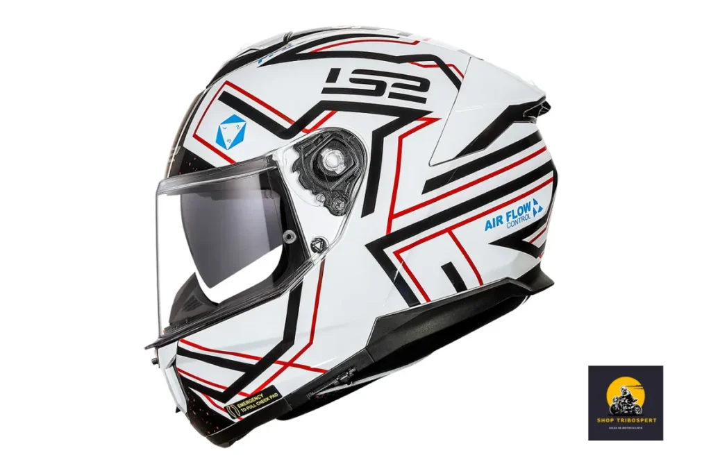 Capacete Ls2 FF808 Stream II Maze Branco e Preto Tamanho:58