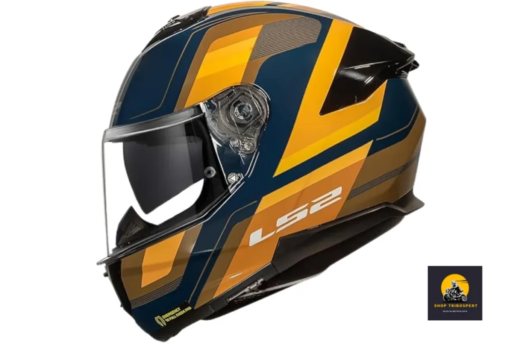 Capacete LS2 FF808 Stream II Vintage Azul e Laranja Tamanho:58