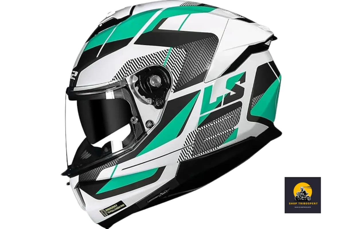 Capacete LS2 FF808 Stream II Road Branco e Verde Tamanho:58