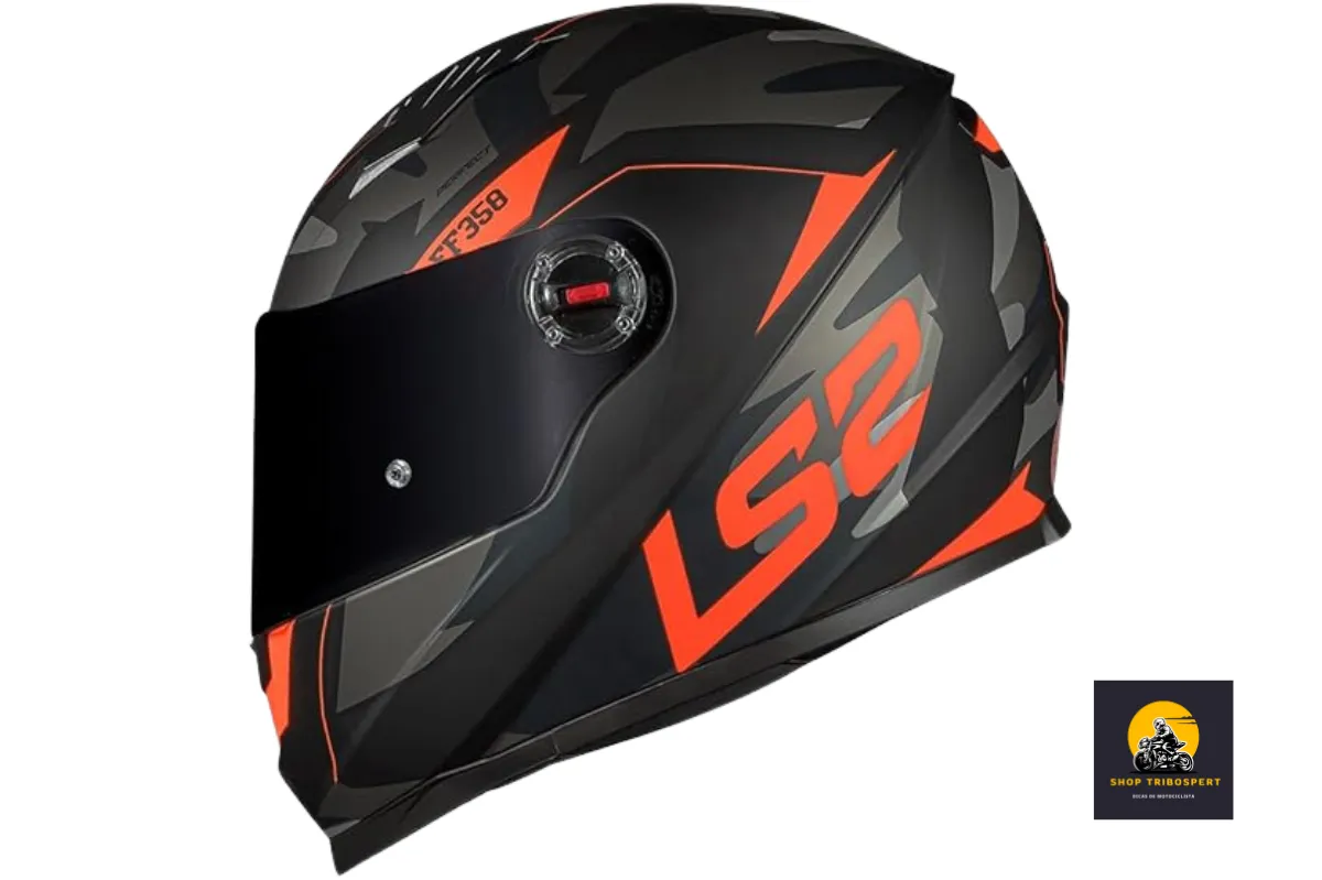 Capacete Ls2 FF358 Tank Preto Cinza e Laranja Tamanho: 62